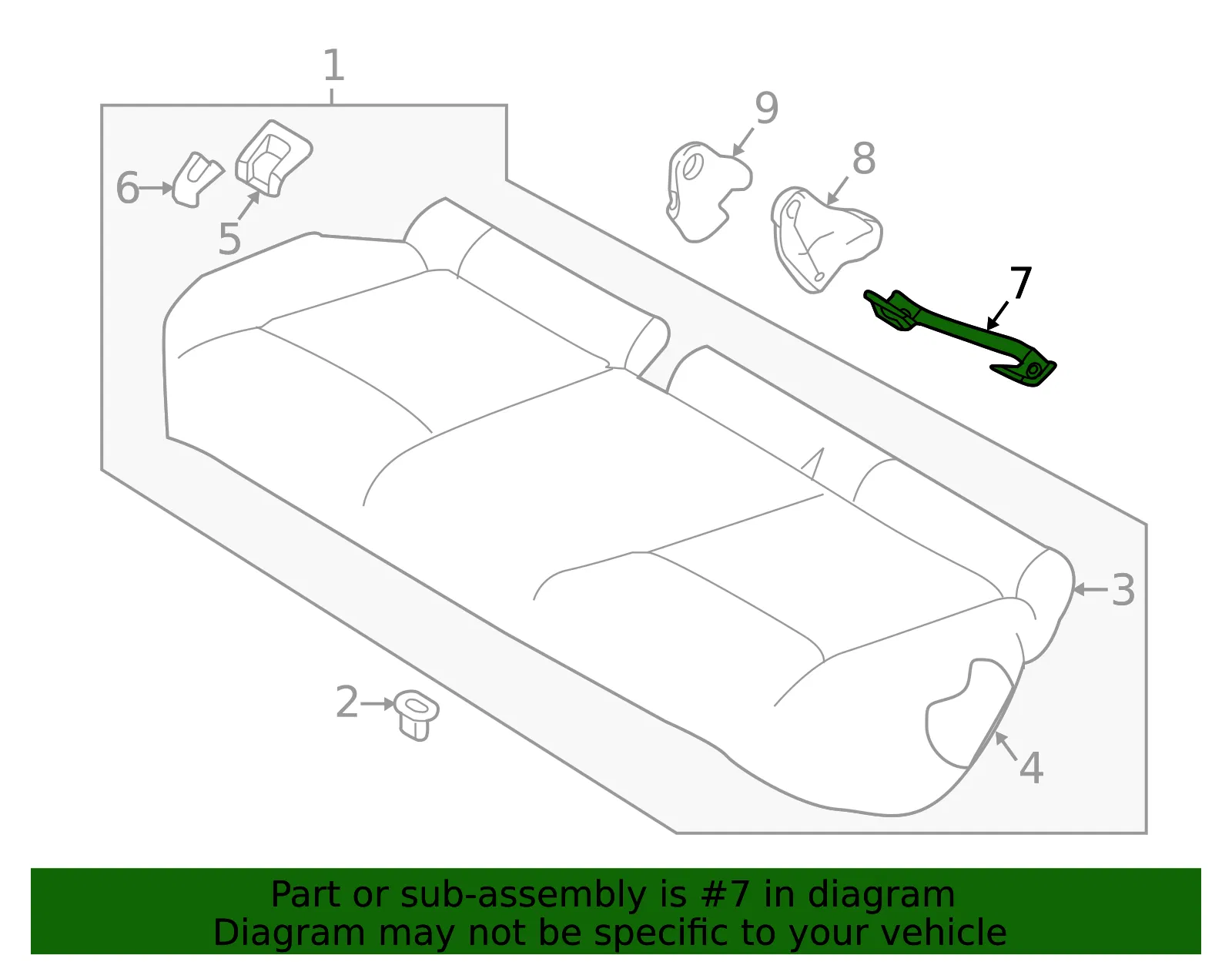 Seat Bracket - Nissan (88392-6MA0A) - view 2