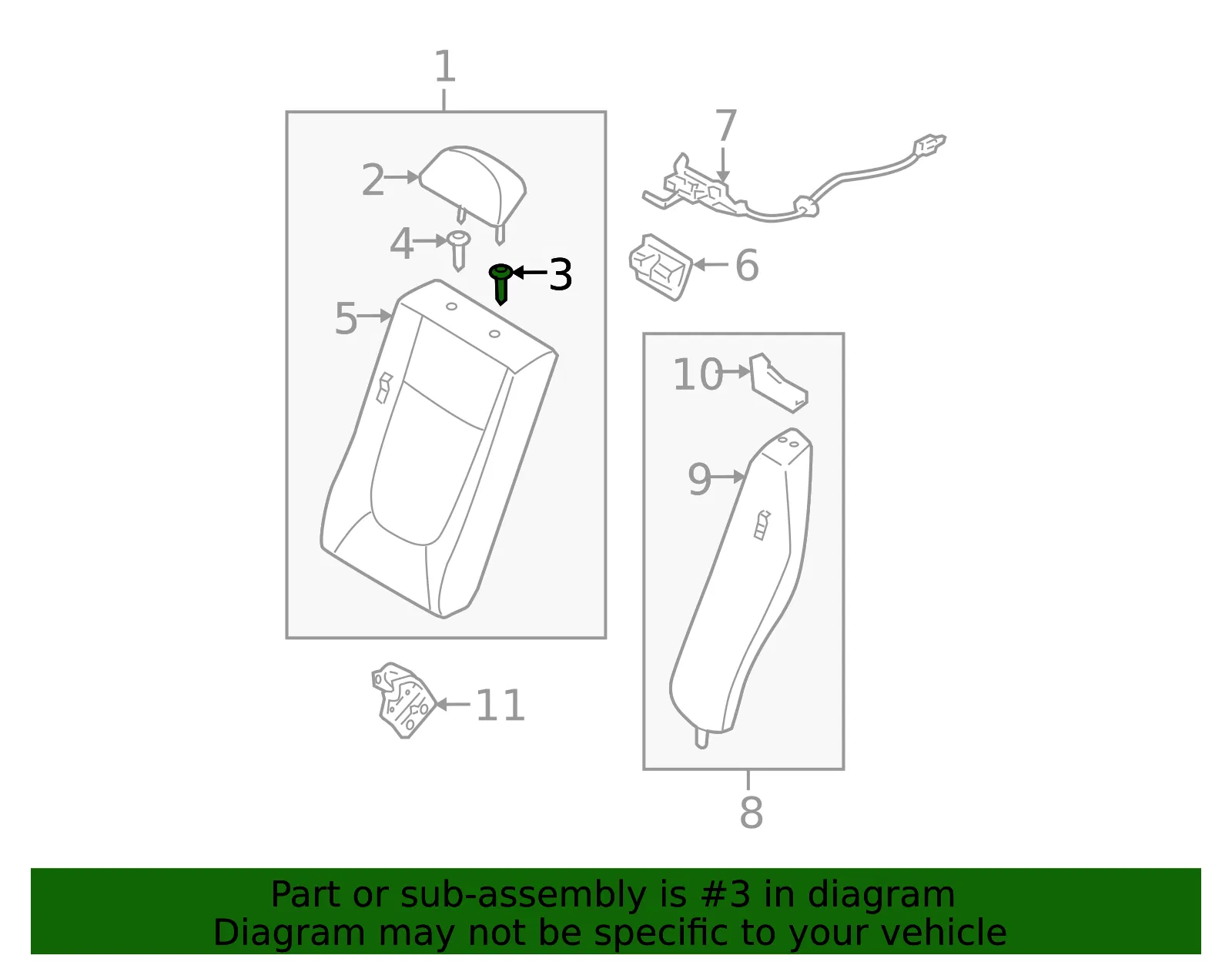 Headrest Guide - Driver's Side (LH) - Kia (88395-2F000IM) - view 2