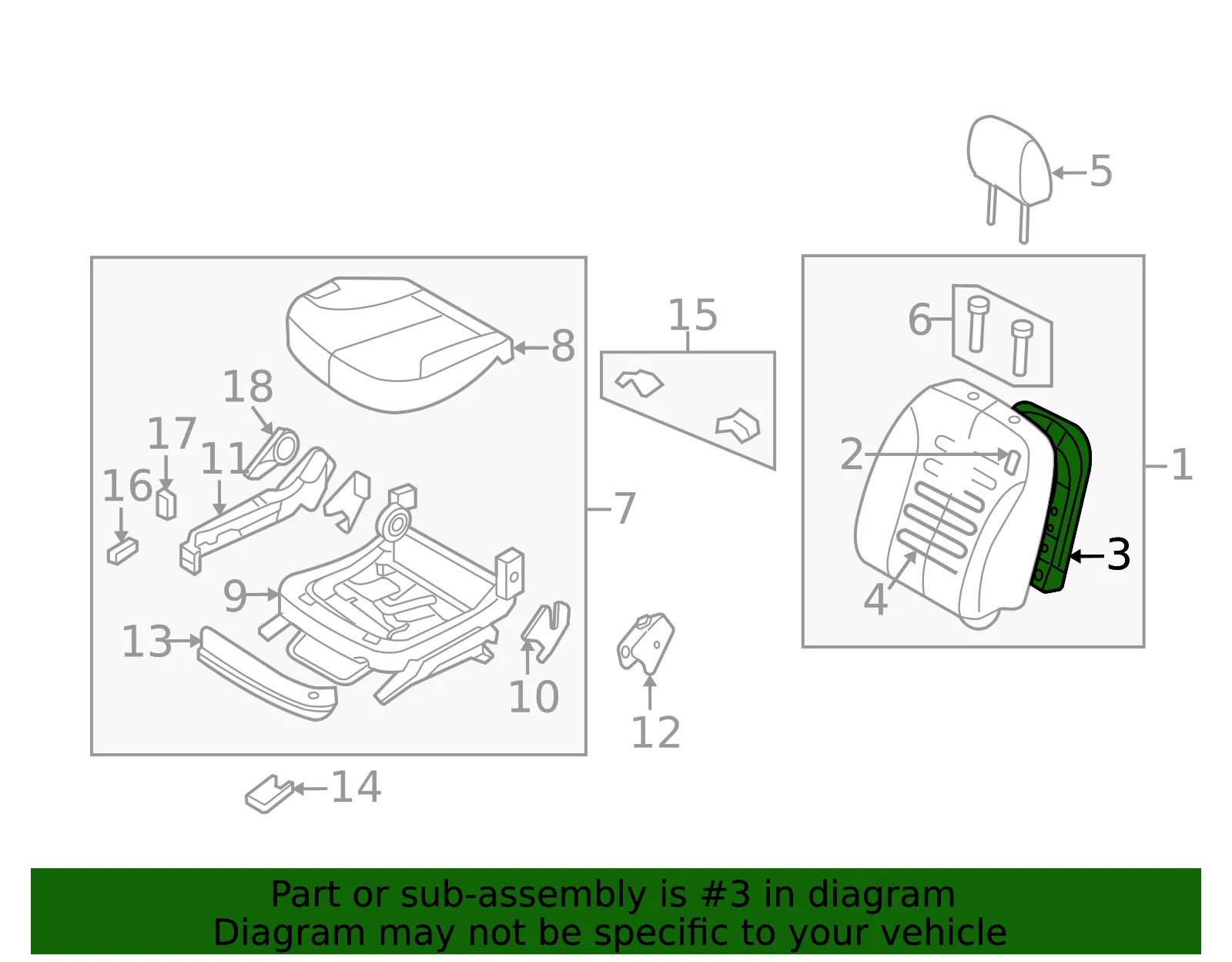 Seat Back Panel - Kia (88395-2G000801) - view 2