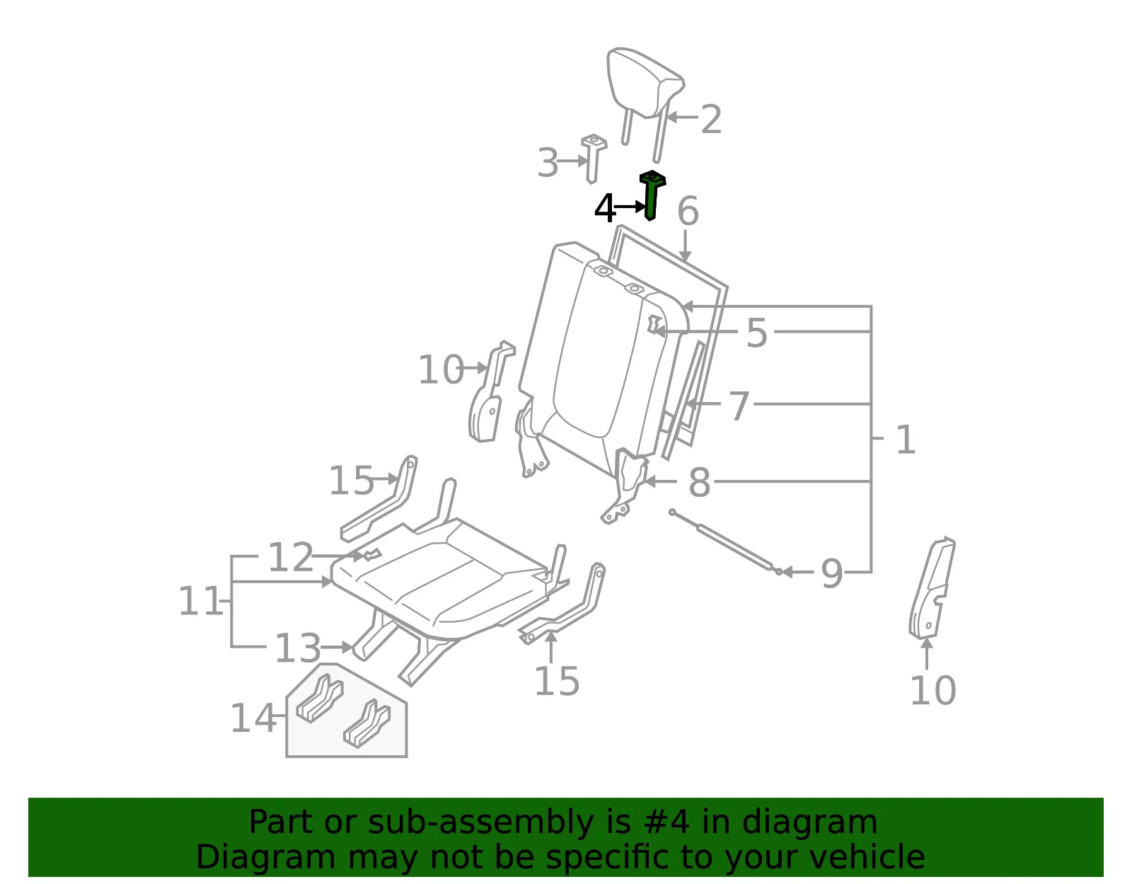 Headrest Guide - Driver's Side (LH) - Kia (88396-1D020WK) - view 2
