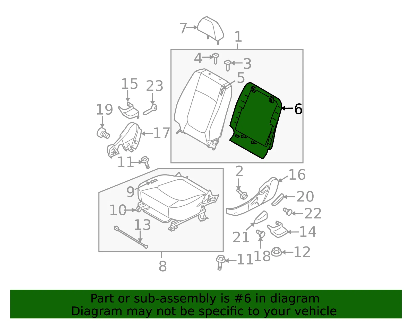 Seat Back Panel - Kia (88397-2F000NM) - view 2