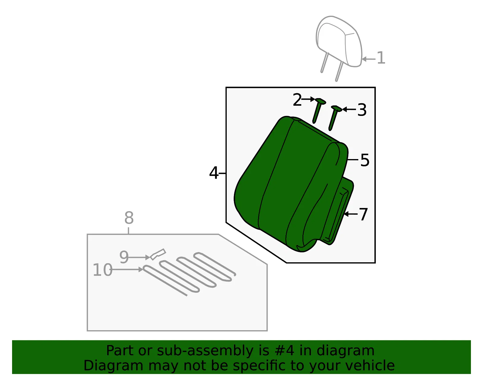 Seat Back Assembly - Kia (88400-1F3834BK) - view 2