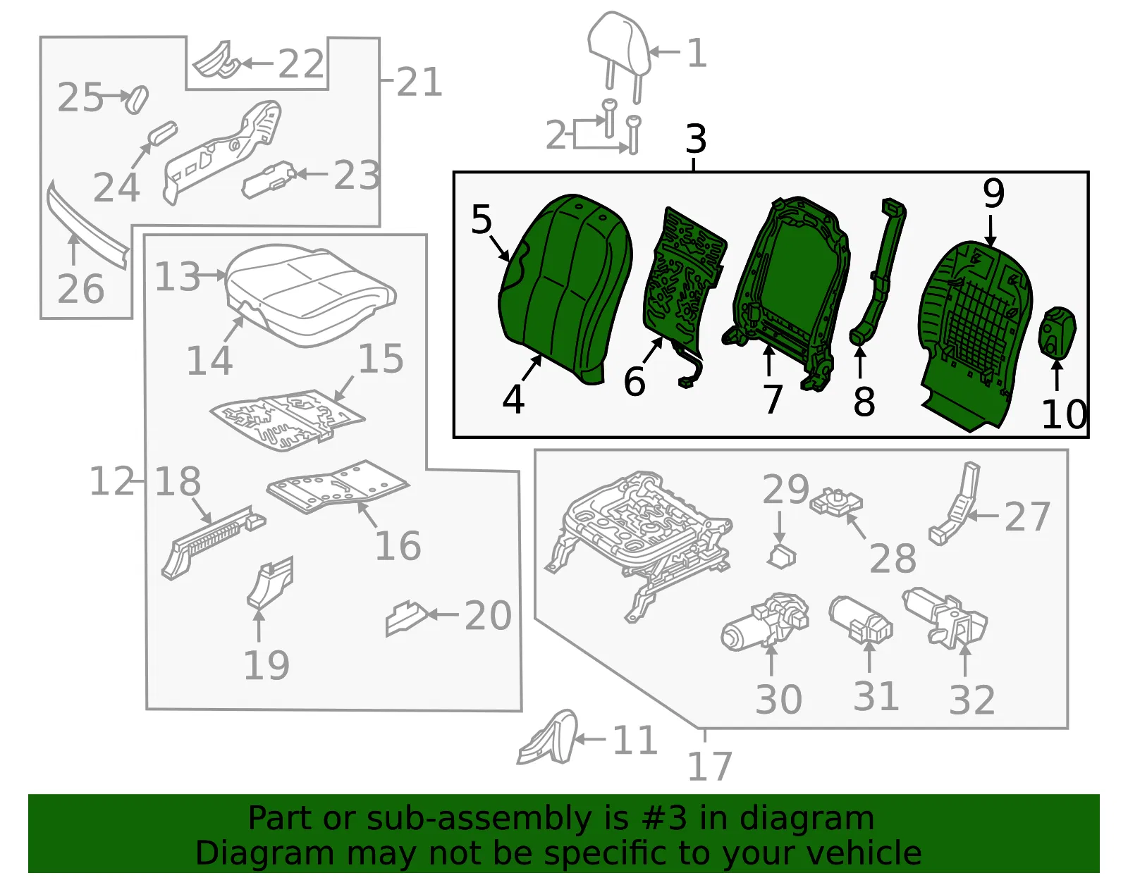 Seat Back Assembly - Kia (88400-A9150DLF) - view 2
