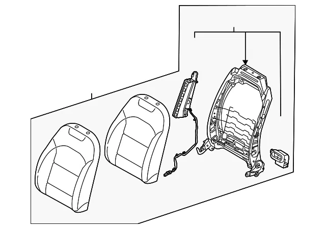 Seat Back Assembly - Kia (88400-ATCA0A3X)