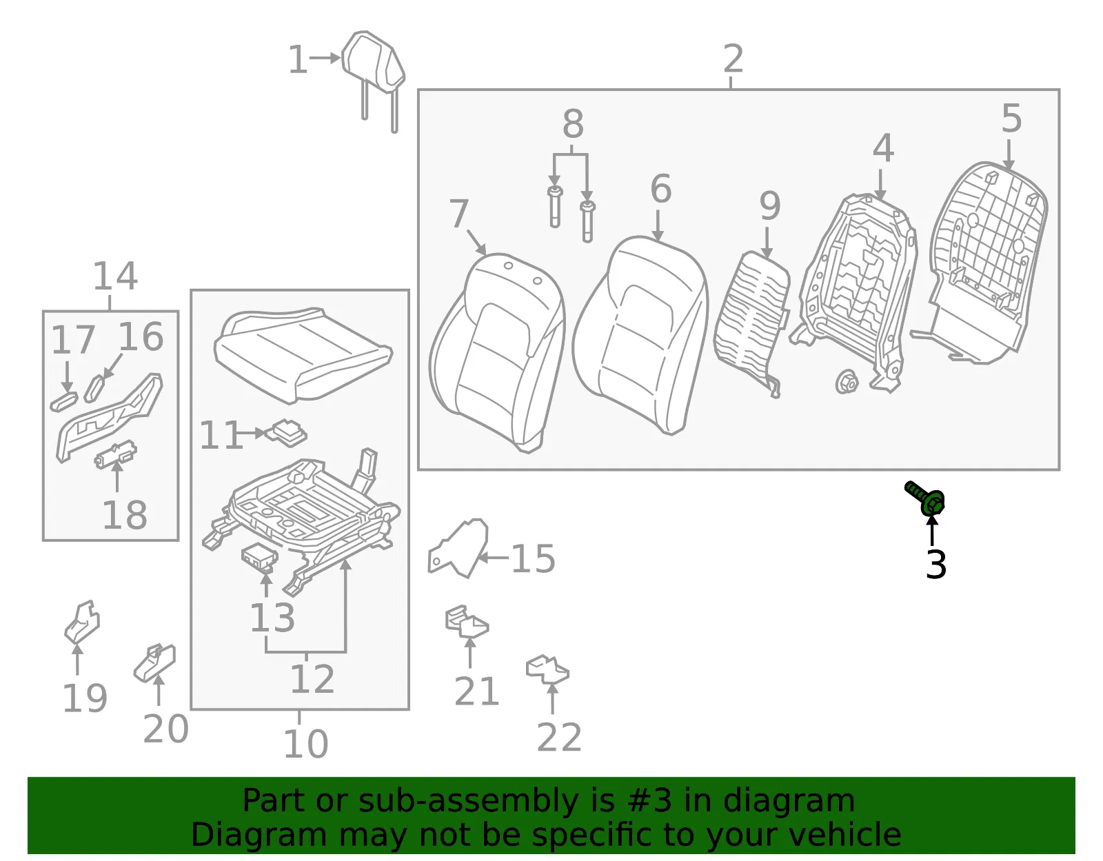 Seat Back Assembly - Kia (88400-D9640BQL) - view 2