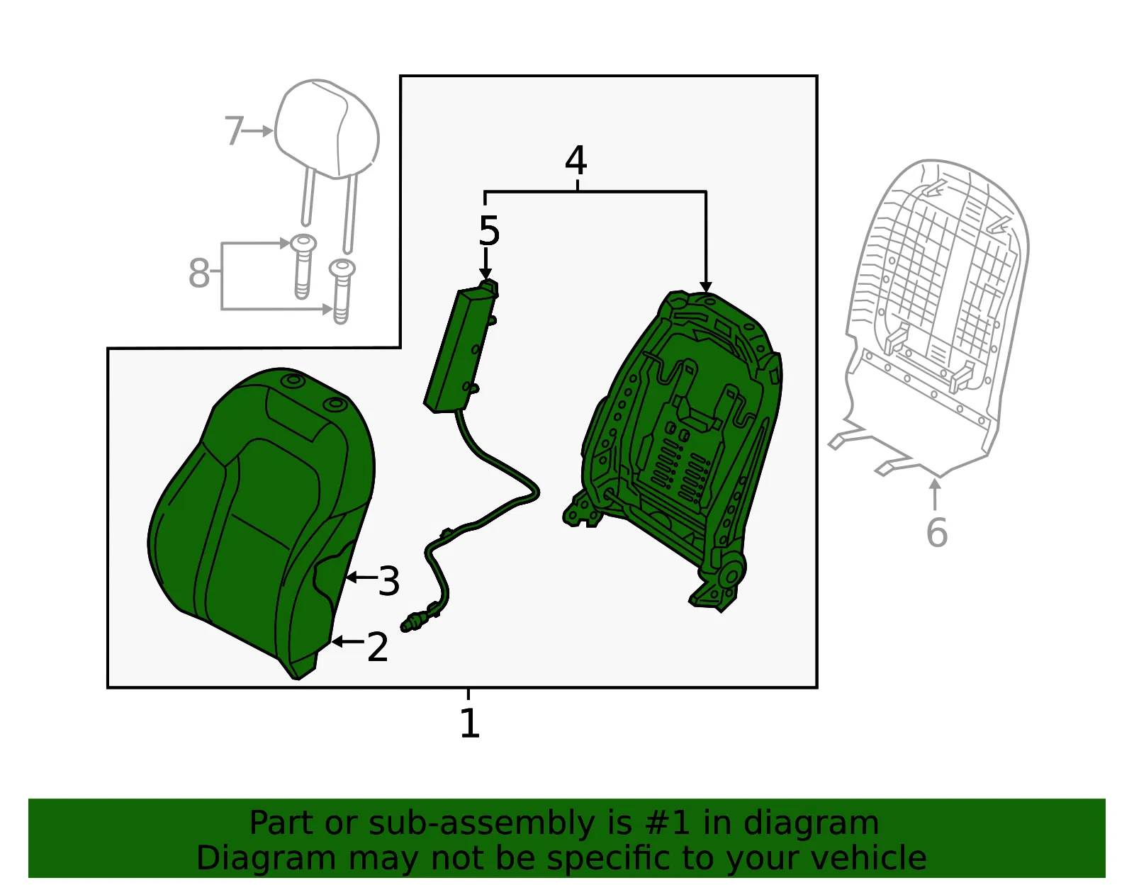 Seat Back Assembly - Kia (88400-J5940CM4) - view 2