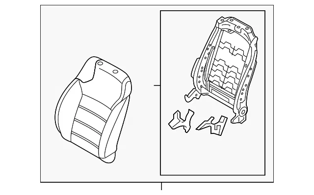Seat Back Assembly - Passenger Side (RH) - Kia (88401-C6001C61)