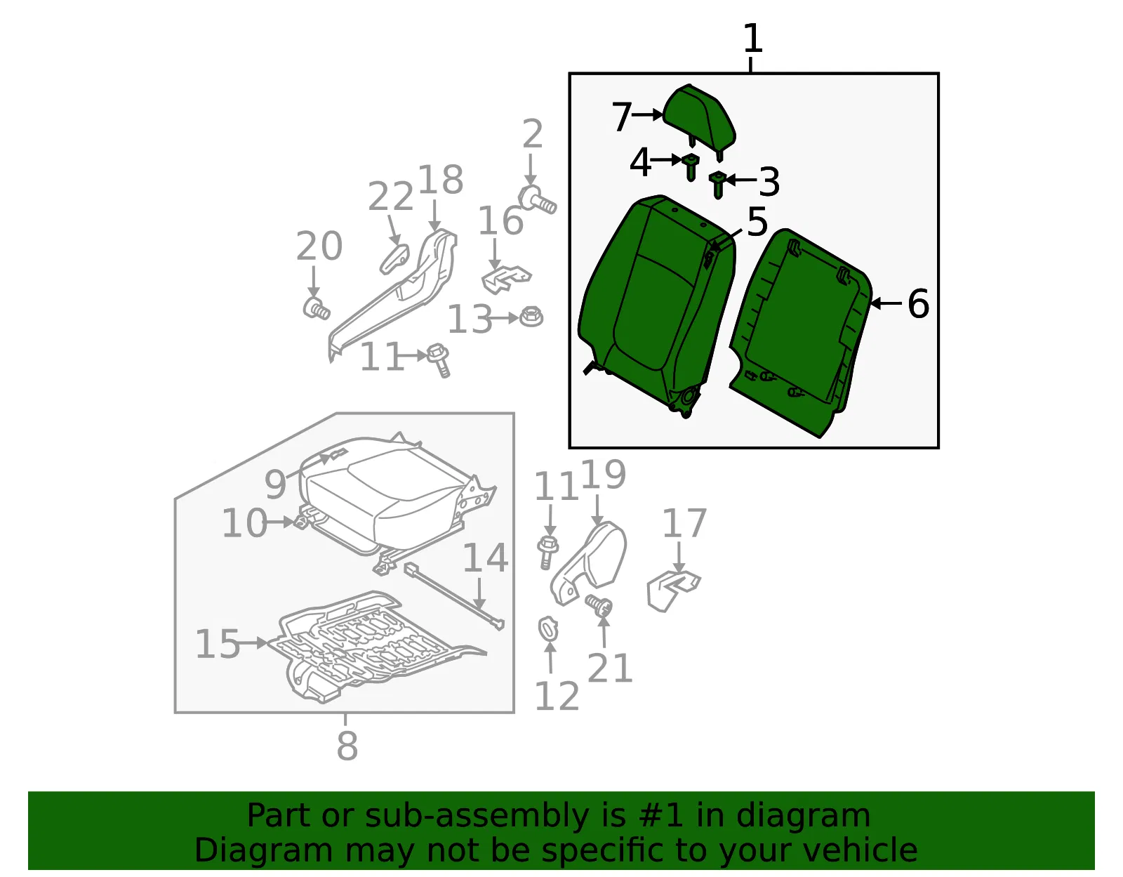 Seat Back Assembly - Kia (88406-2F020375) - view 2