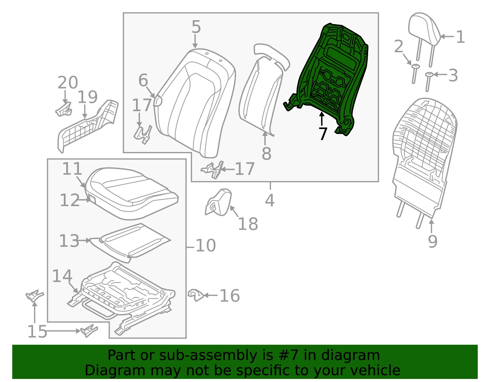 Seat Back Frame - Kia (88410-2T040) - view 2