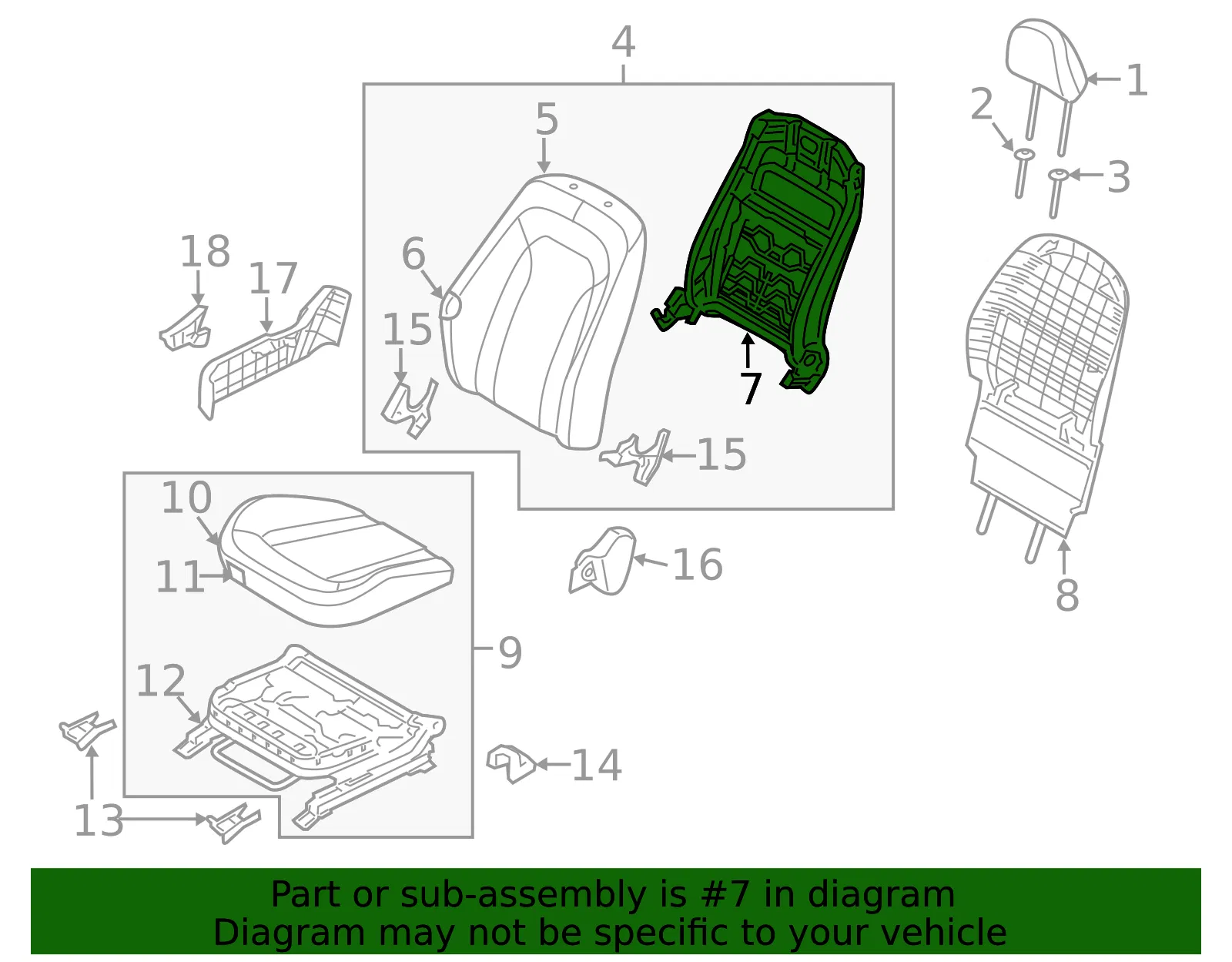 Seat Back Frame - Kia (88410-2T150) - view 2