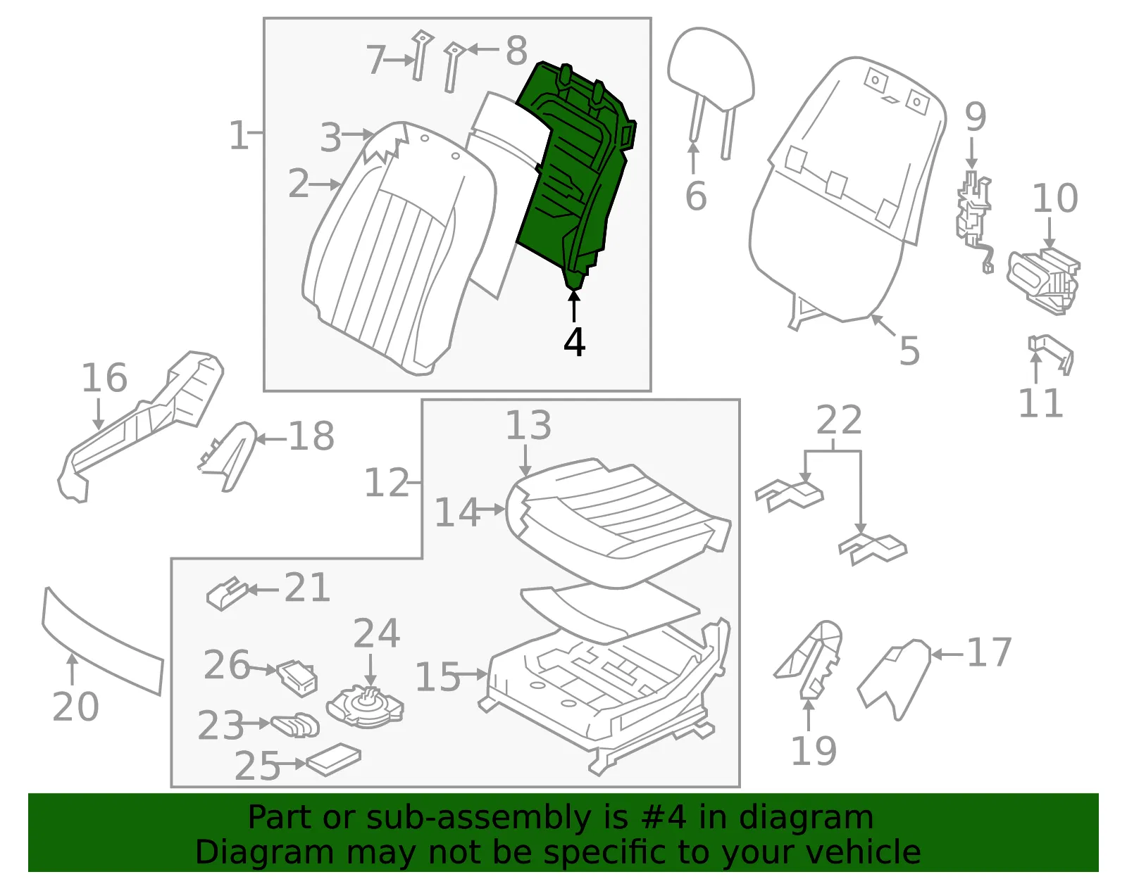 Seat Back Frame - Kia (88410-3T660) - view 2