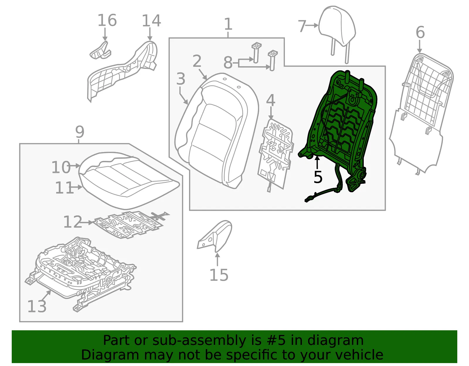 Seat Back Frame - Kia (88410-A7010) - view 2