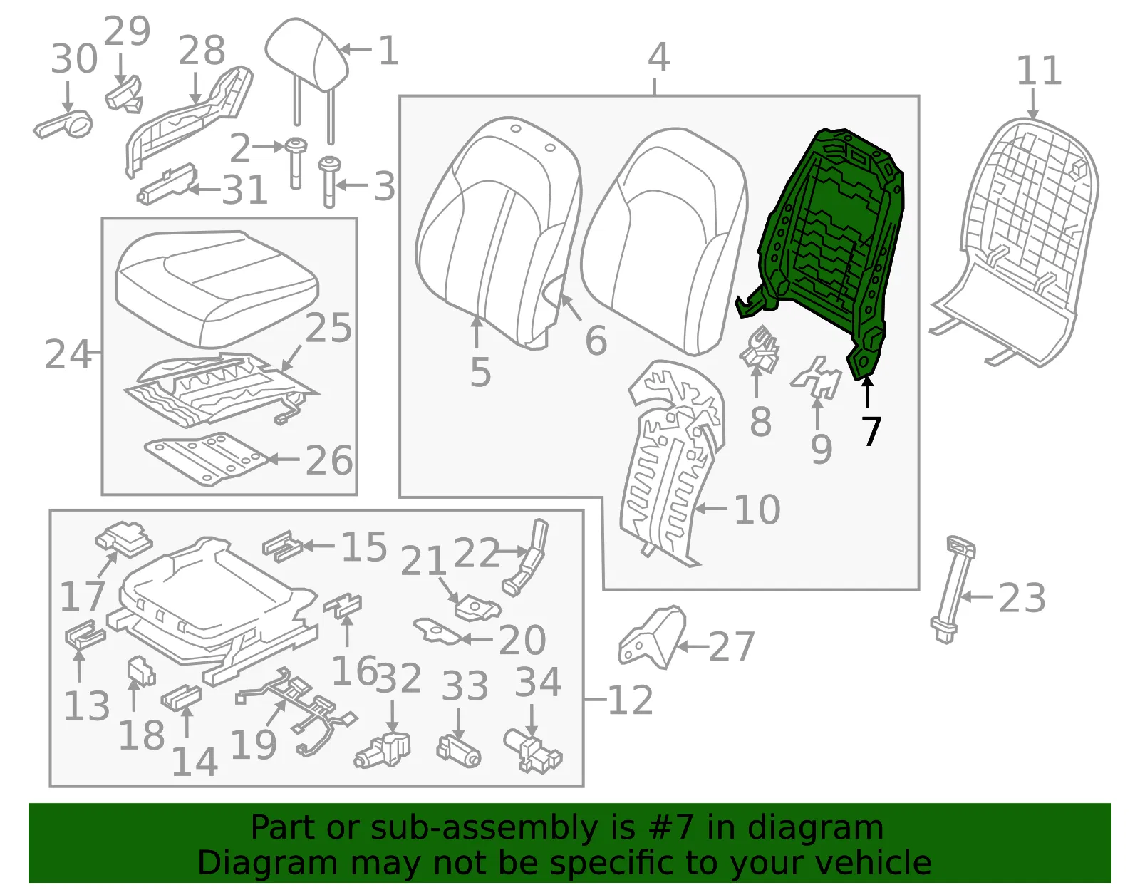 Seat Back Frame - Kia (88410-A8010) - view 2