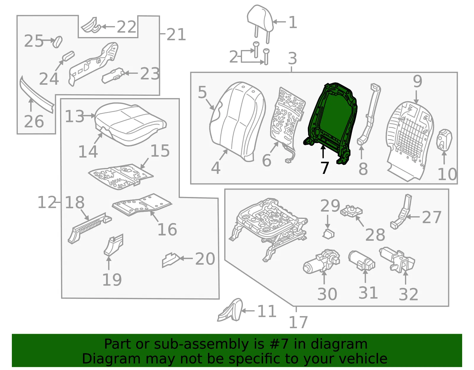 Seat Back Frame - Kia (88410-A9010) - view 2