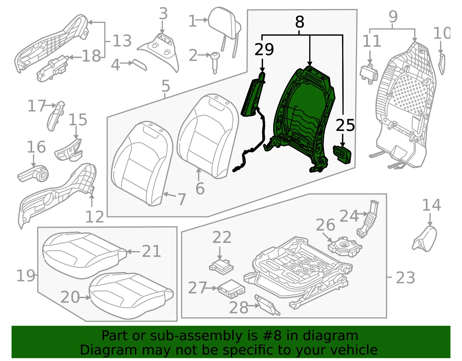 Seat Back Frame - Kia (88410-AT730) - view 2