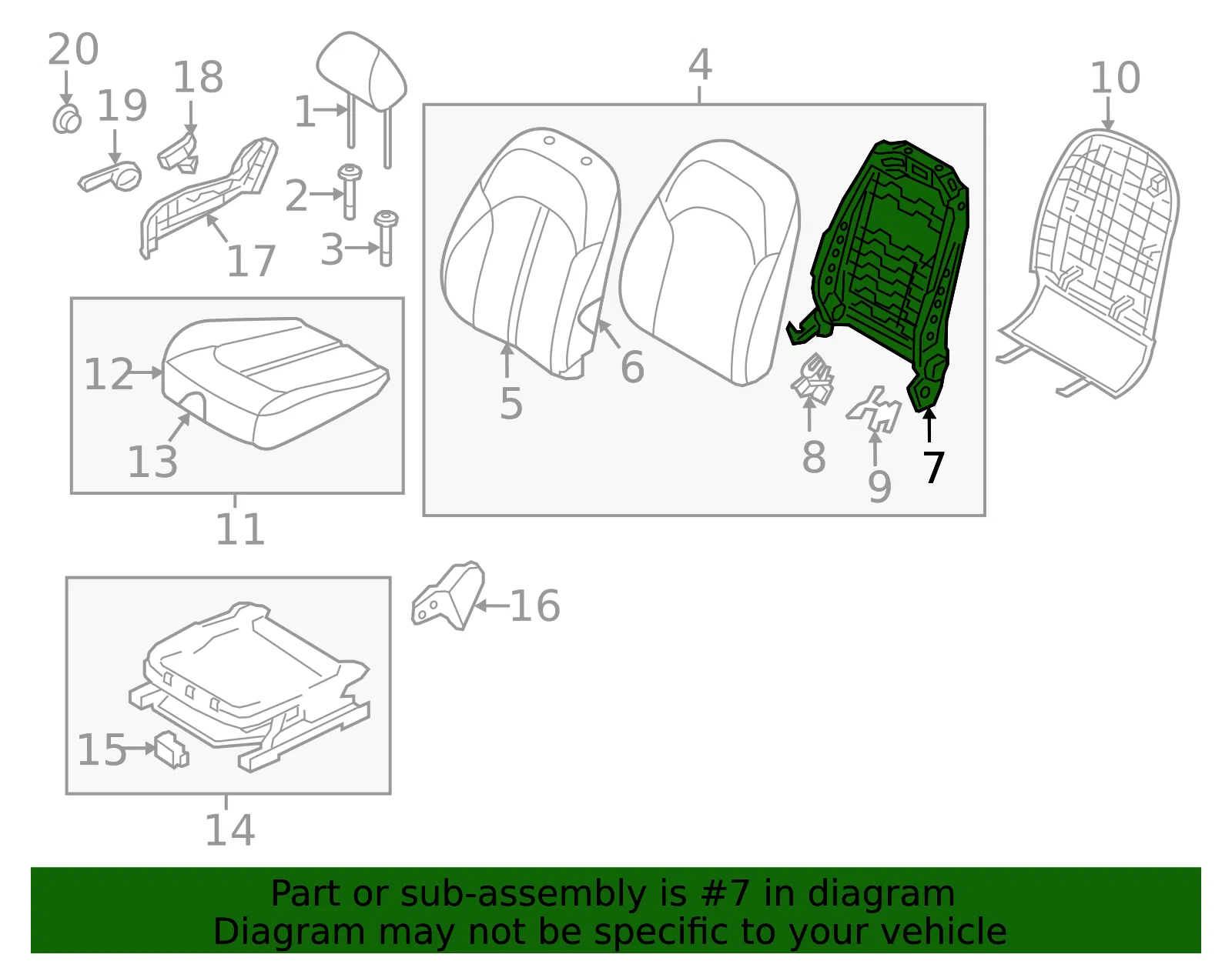 Seat Back Frame - Kia (88410-D5010) - view 2