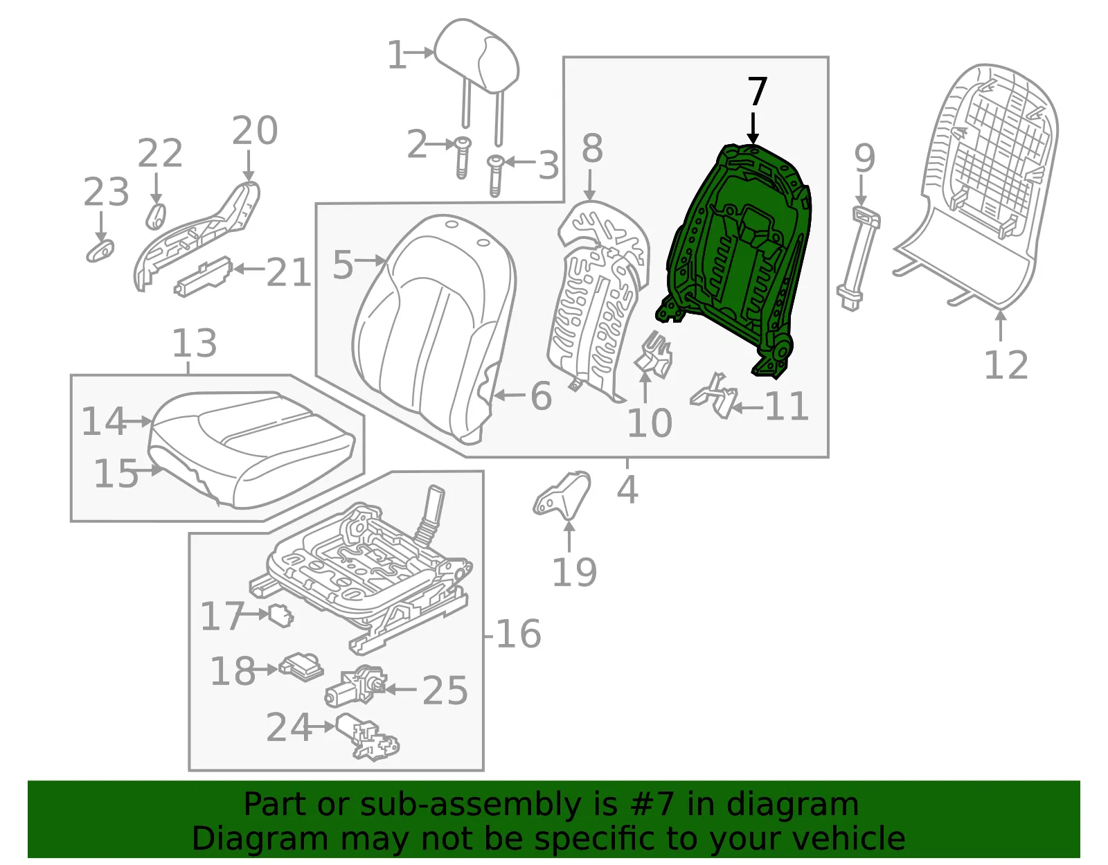Seat Back Frame - Kia (88410-D5530) - view 2
