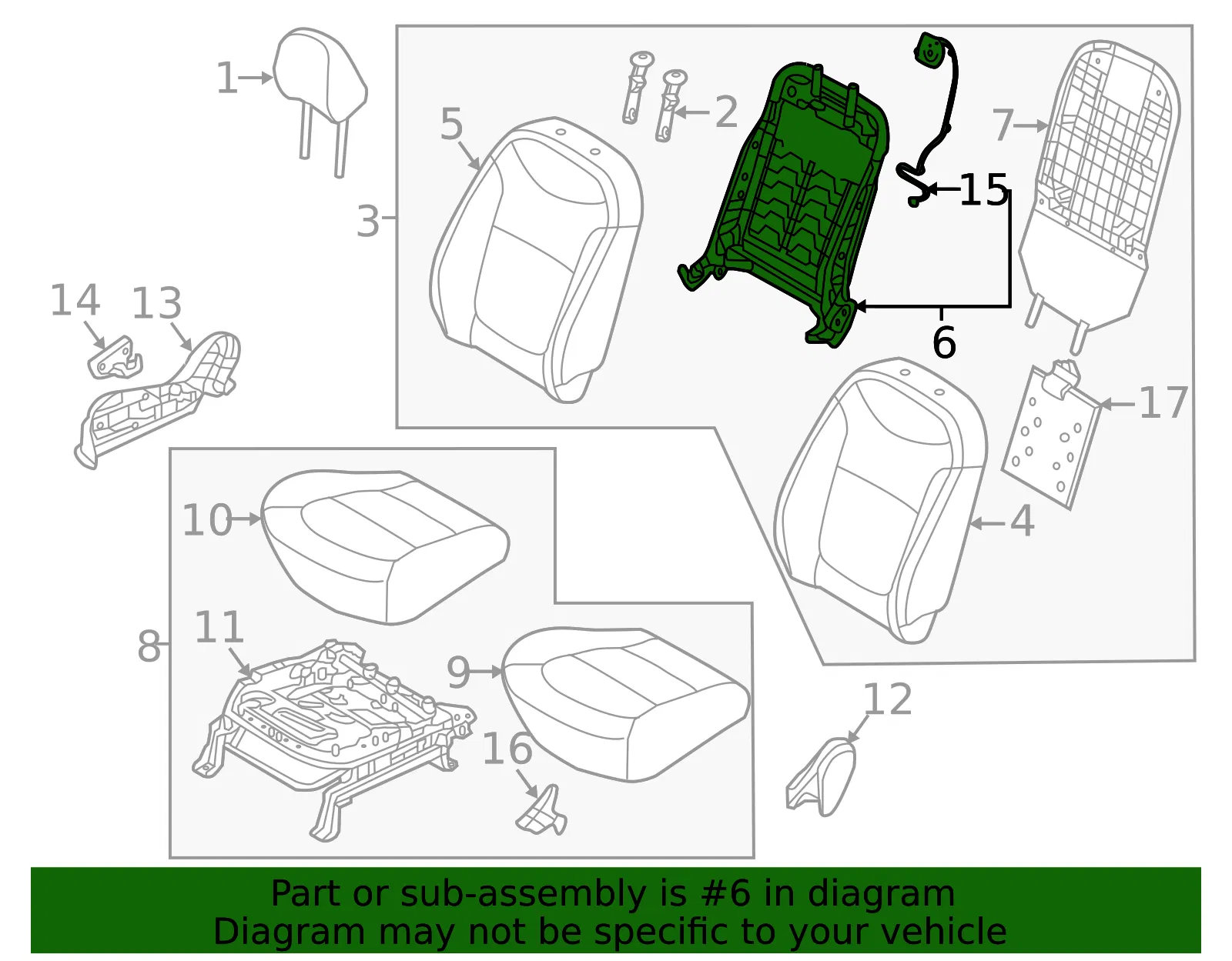 Seat Back Frame - Passenger Side (RH) - Kia (88410-E4010) - view 2