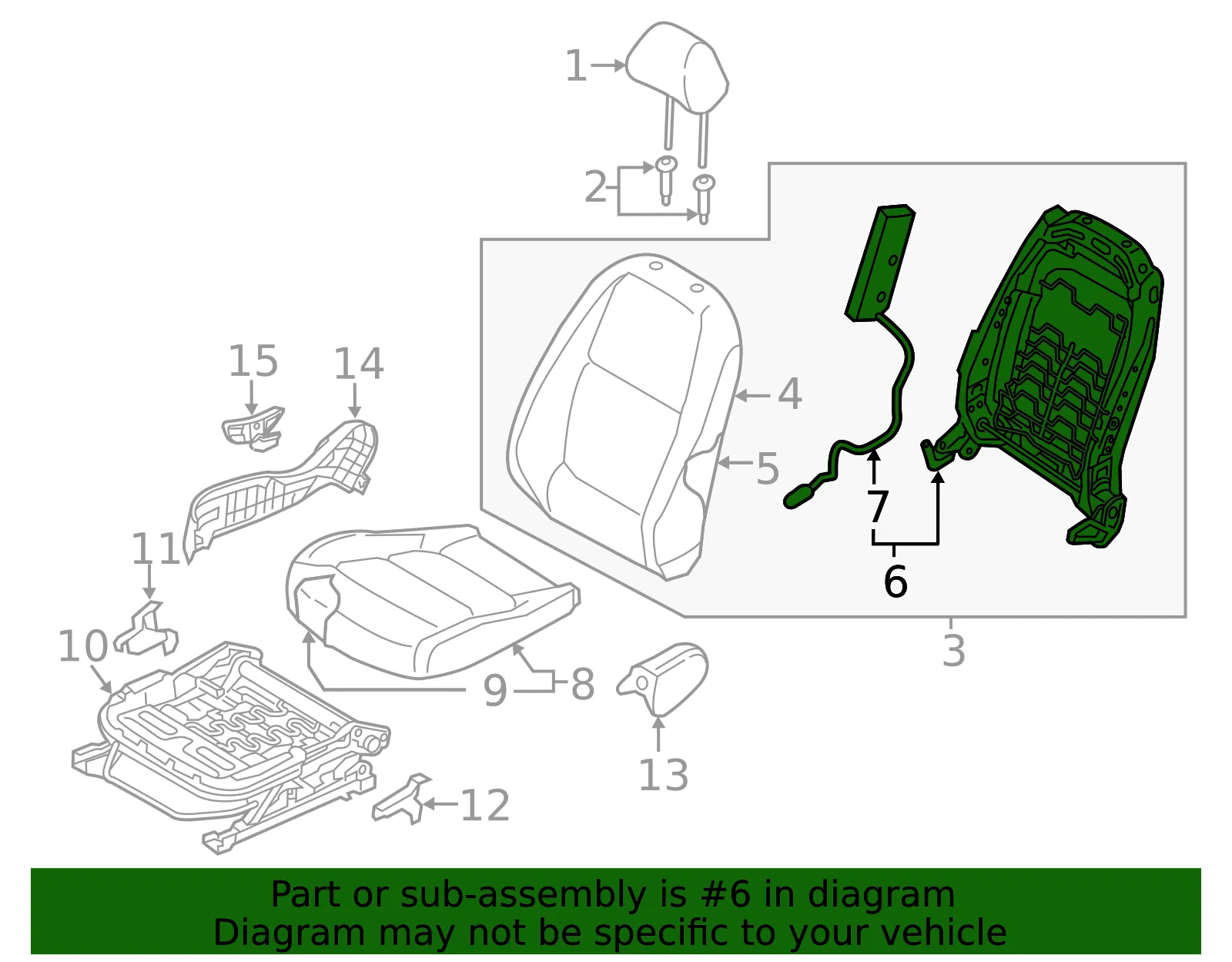 Seat Back Frame - Kia (88410-H9021) - view 2