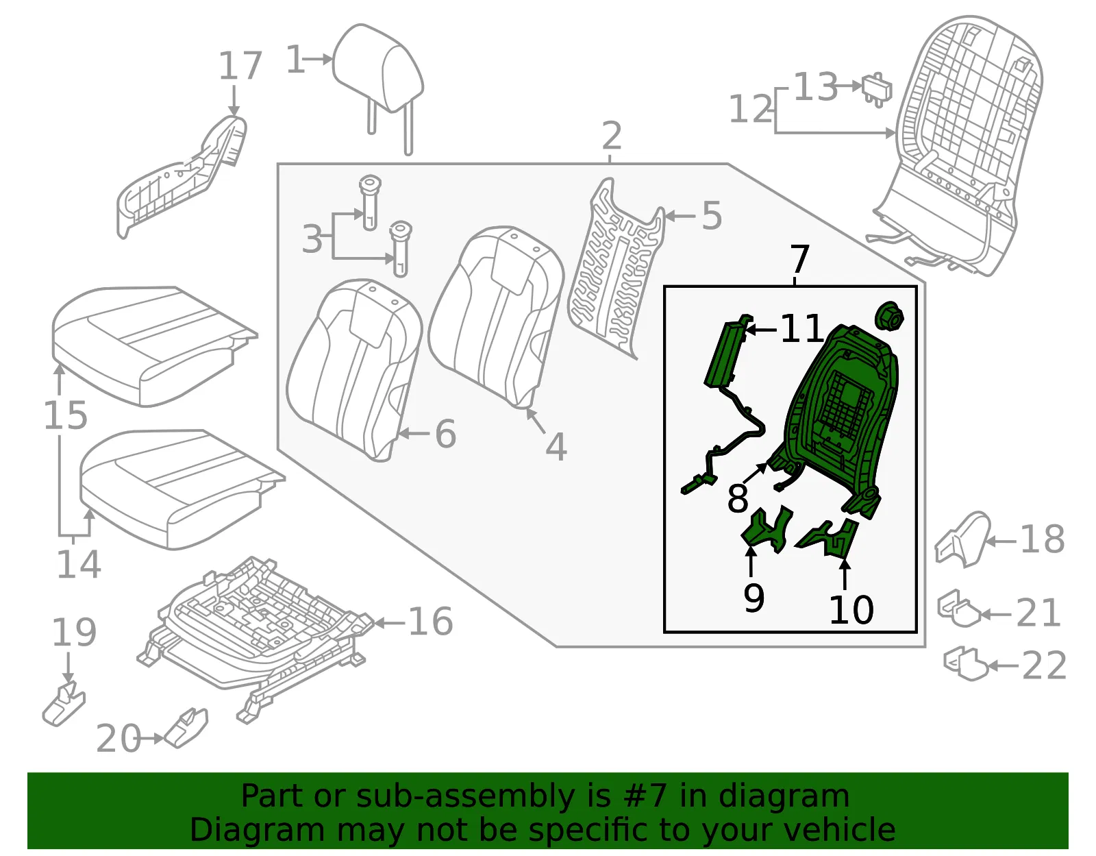 Seat Back Frame - Kia (88410-P4AC0) - view 2