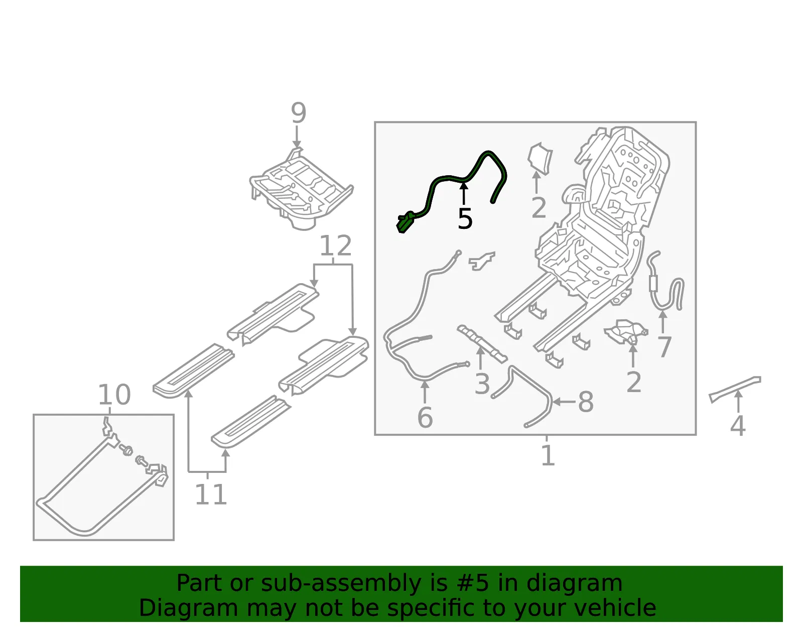 Seat Flex Cable - Nissan (88432-3JA0A) - view 2