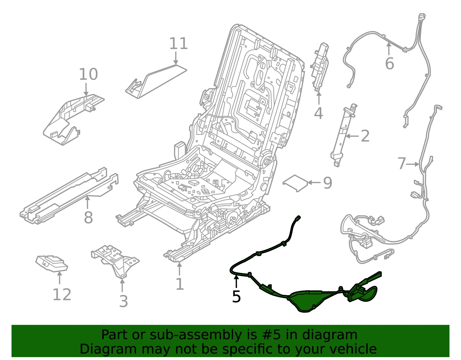 Seat Flex Cable - Nissan (88432-6TF0A) - view 2