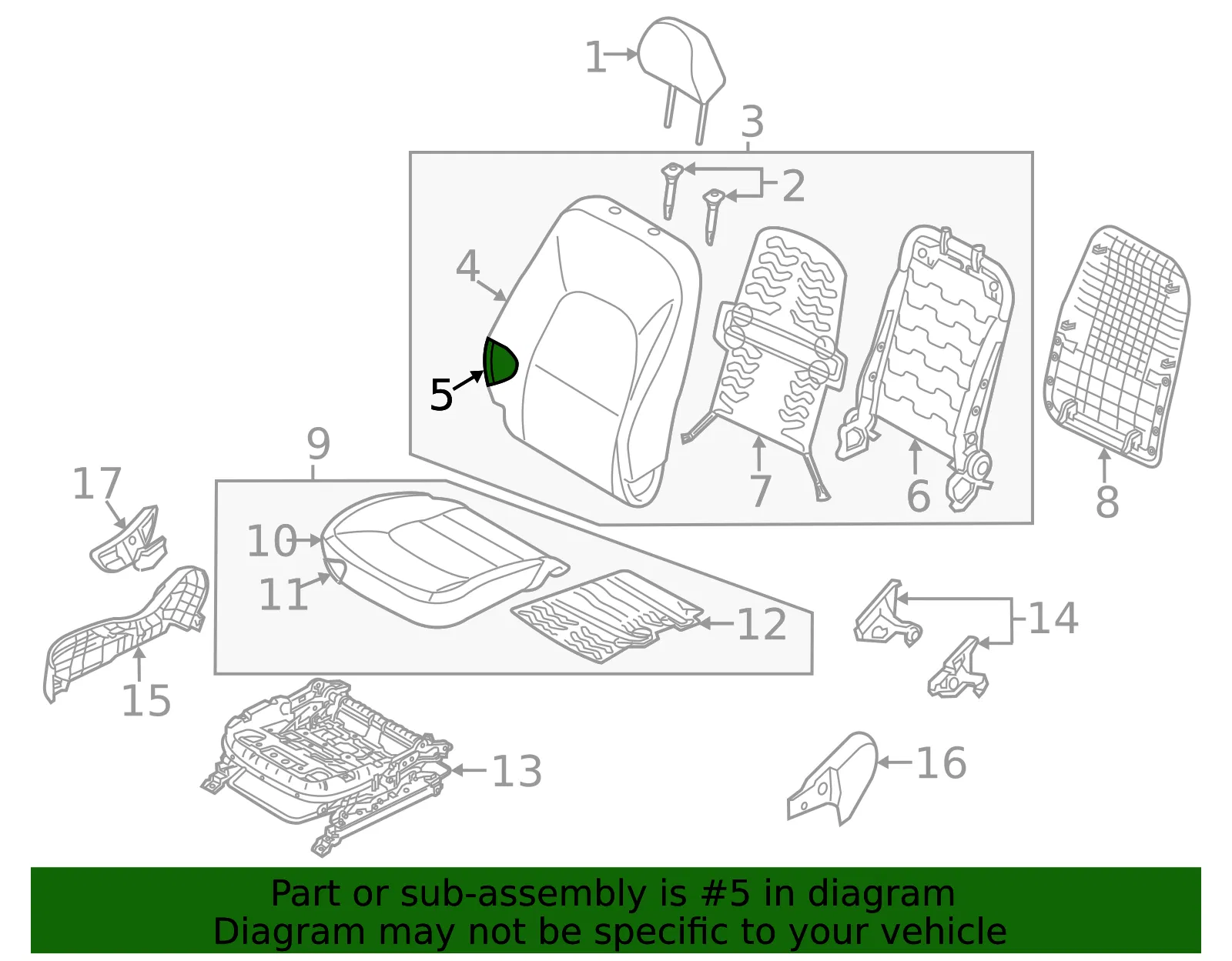 Seat Back Pad - Kia (88450-1WAA0) - view 2