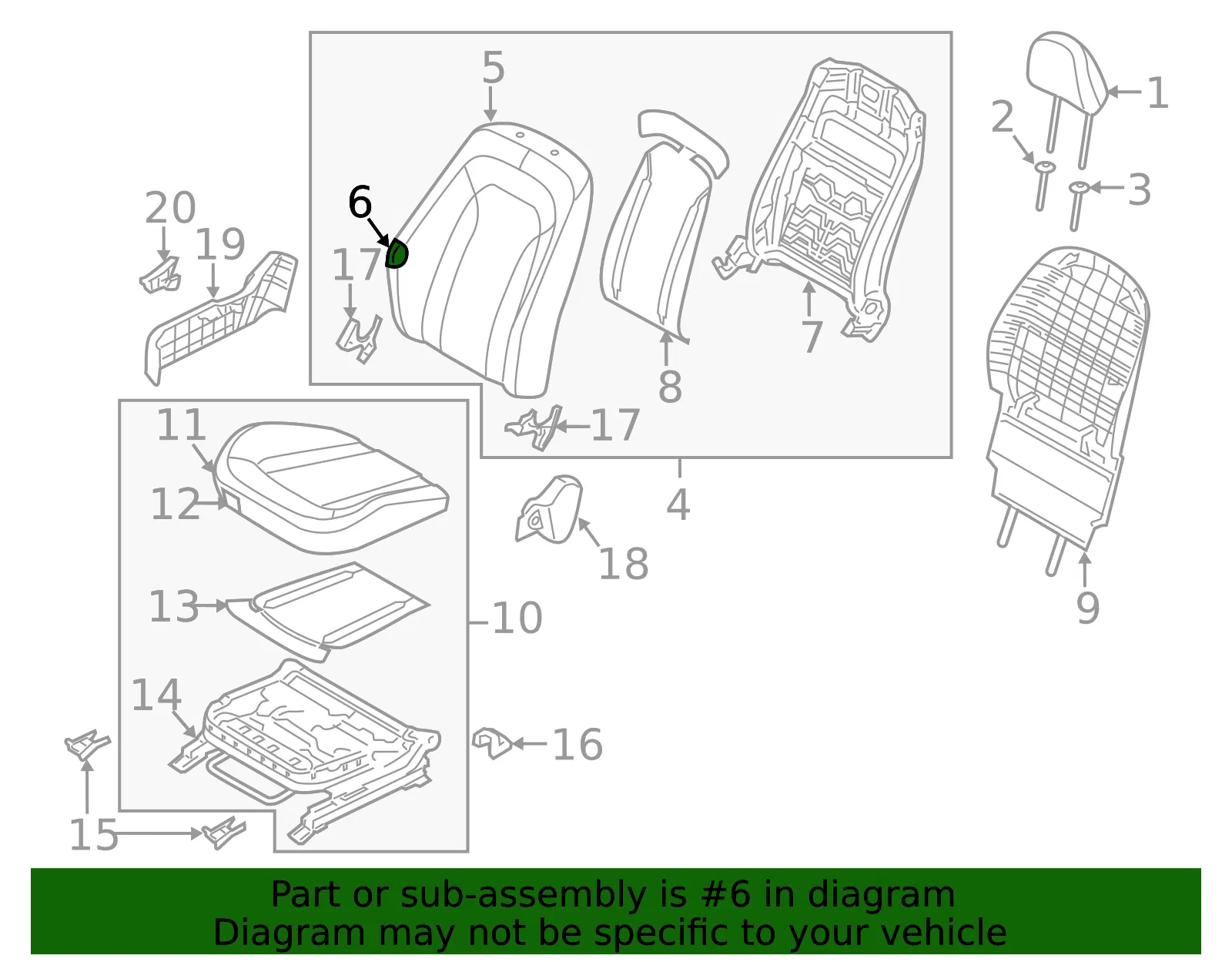 Seat Back Pad - Kia (88450-2T030) - view 2