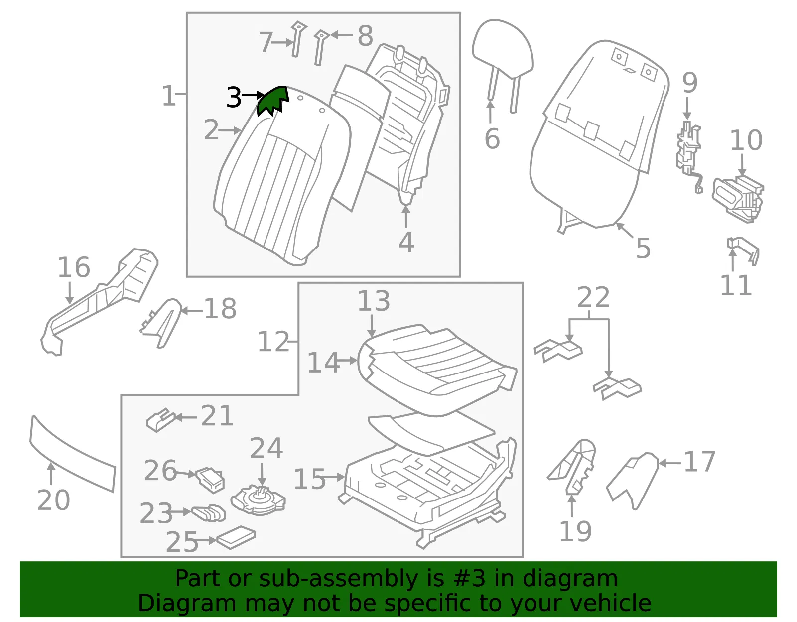 Seat Back Pad - Kia (88450-3T720) - view 2