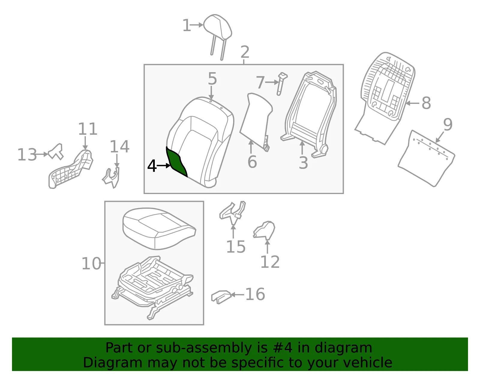 Seat Back Pad - Kia (88450-3W100) - view 2