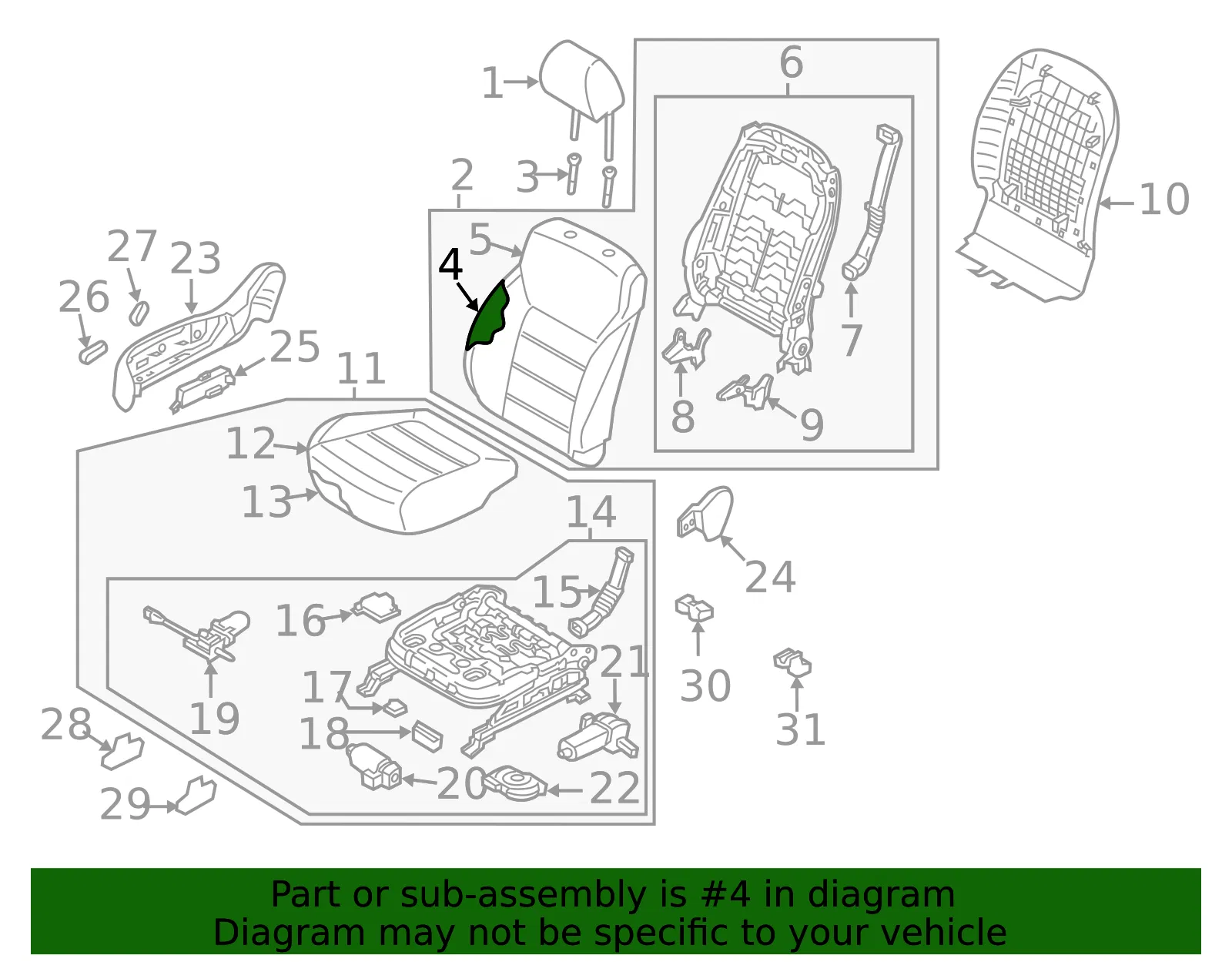 Seat Back Pad - Kia (88450-C6650) - view 2