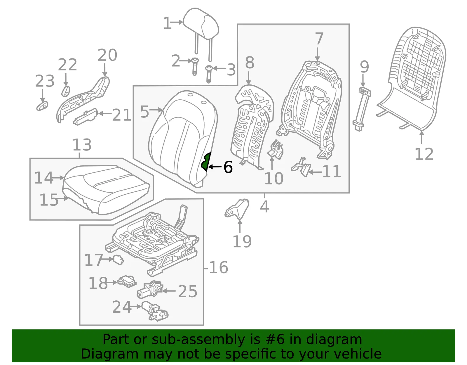 Seat Back Pad - Kia (88450-D5020) - view 2
