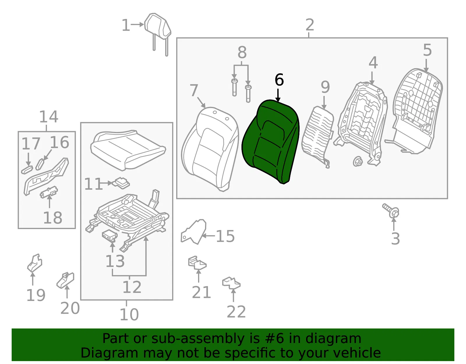 Seat Back Pad - Kia (88450-D9110) - view 2