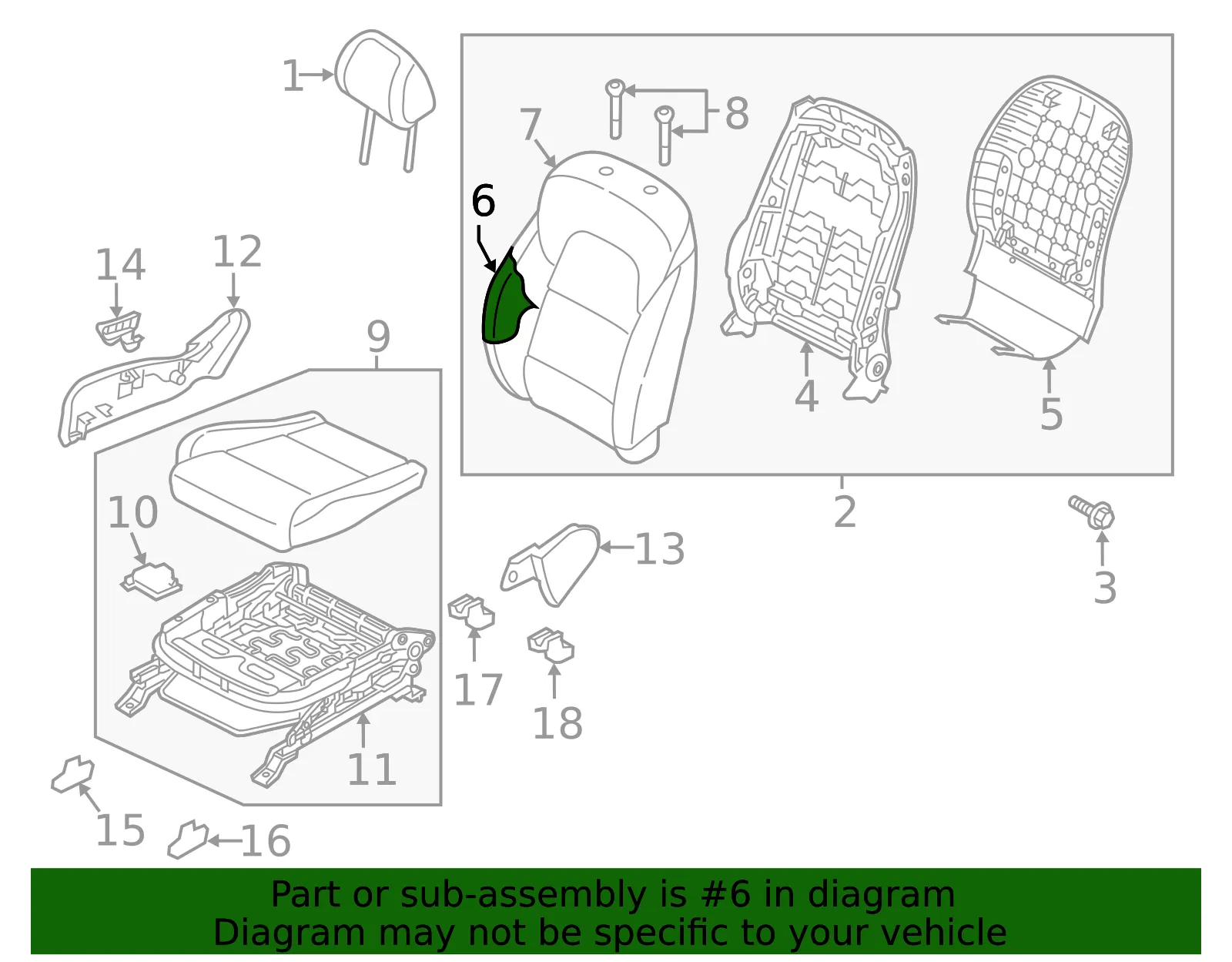Seat Back Pad - Kia (88450-D9130) - view 2