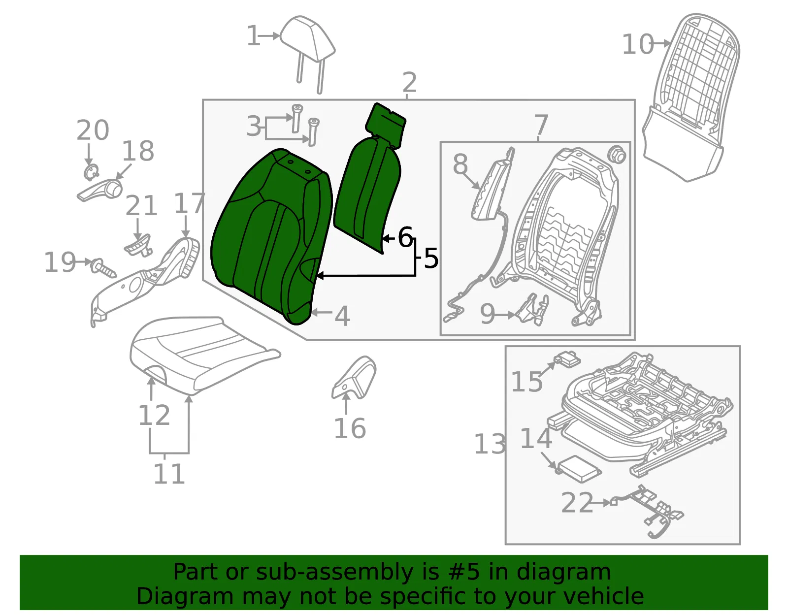Seat Back Pad - Kia (88450-L2KC0) - view 2