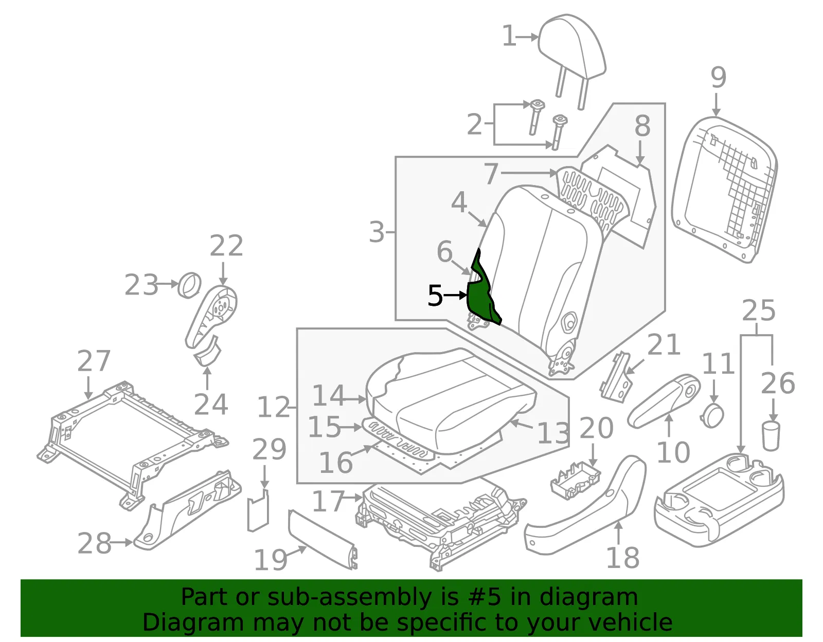 Seat Back Pad - Kia (88451-4D021) - view 2