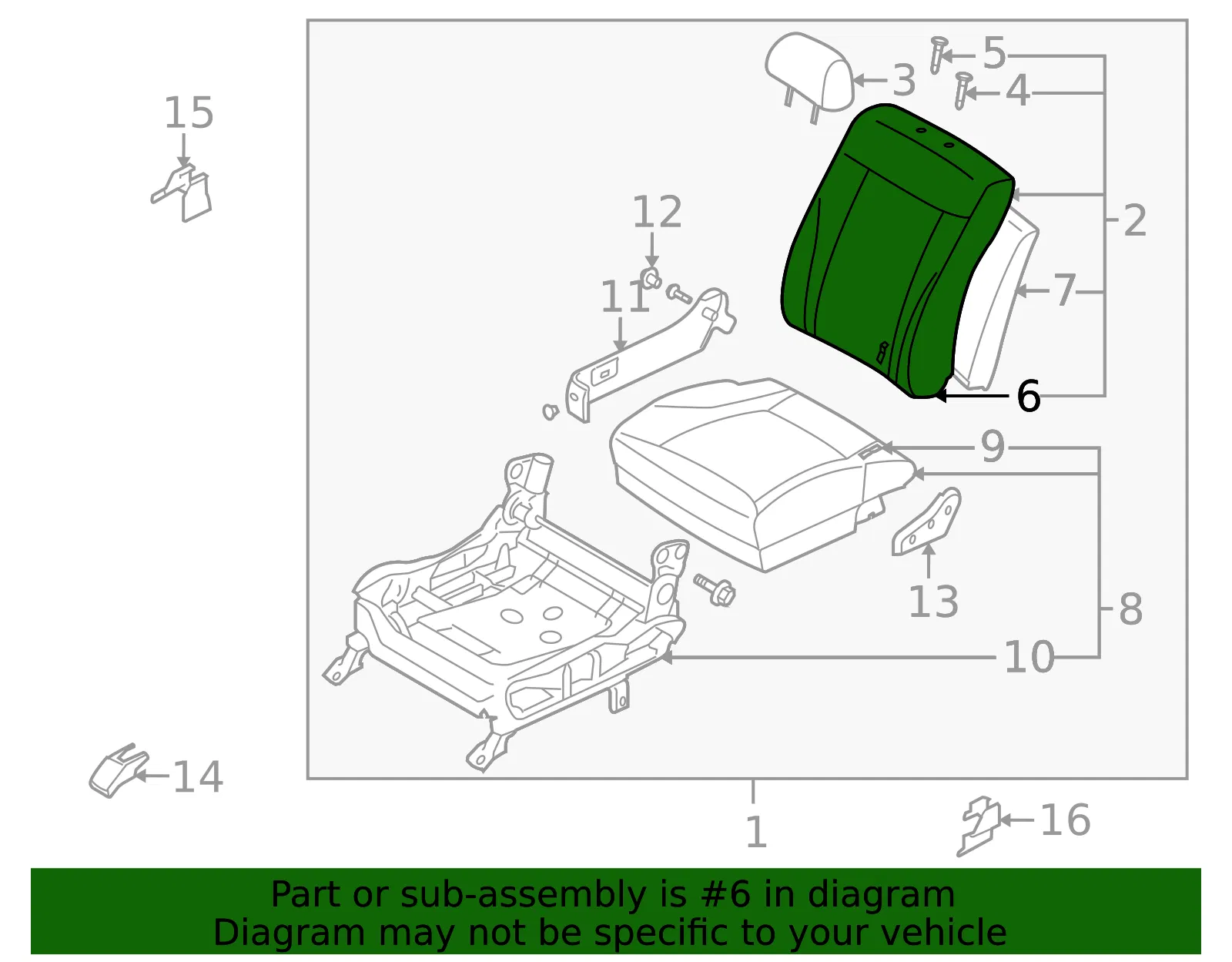 Seat Back Cover - Kia (88460-3F110NF2) - view 2
