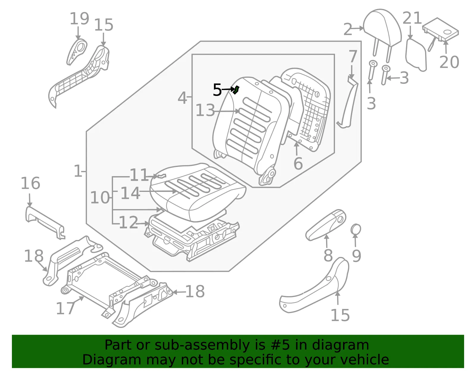 Seat Back Cover - Kia (88460-4D411CS2) - view 2