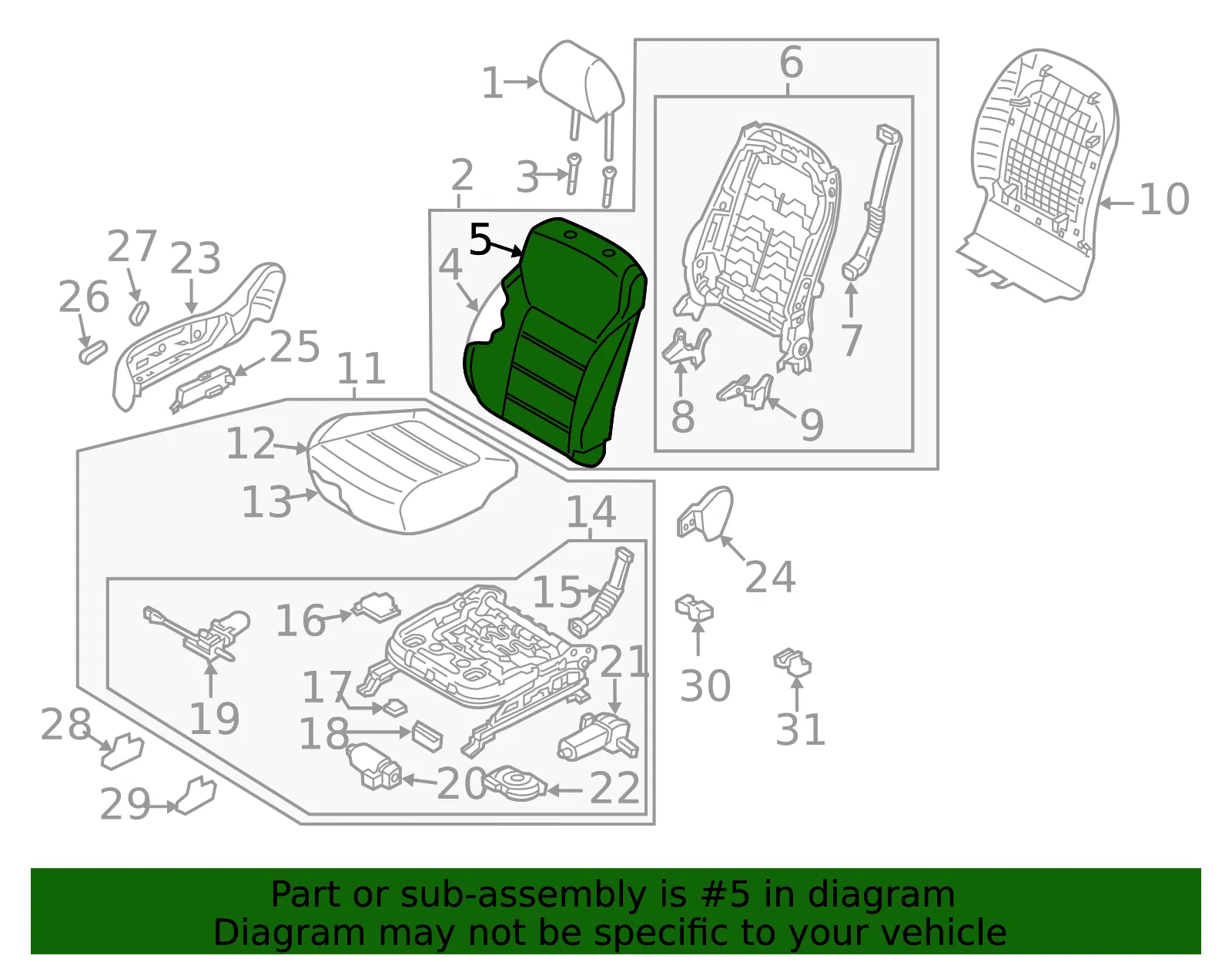 Seat Back Cover - Kia (88460-C6540C63) - view 2