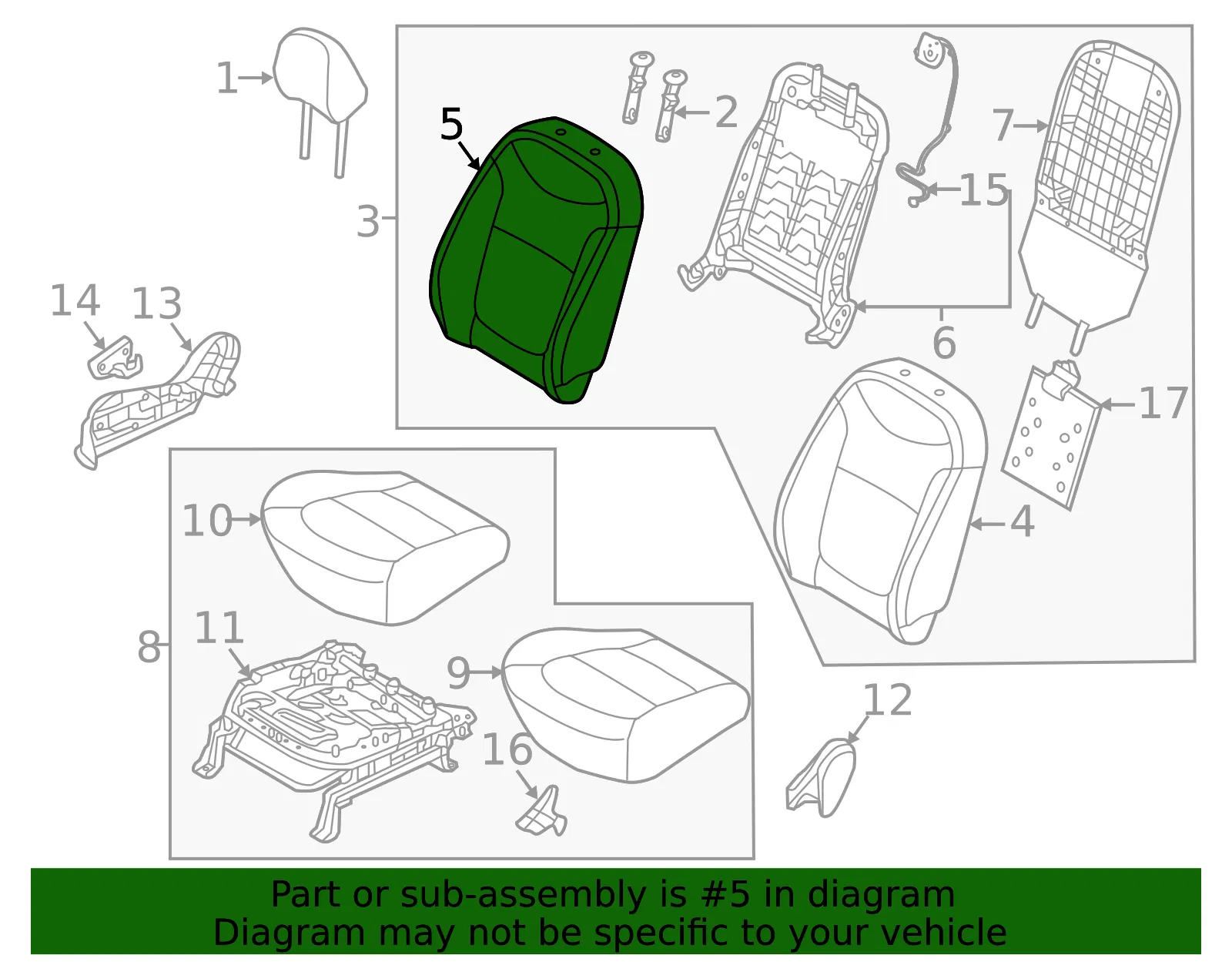Seat Back Cover - Kia (88460-E4010ASY) - view 2