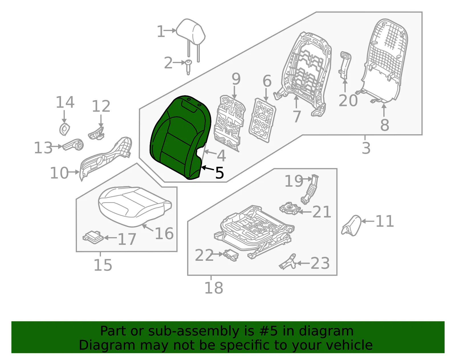 Seat Back Cover - Kia (88460-G5071DPS) - view 2