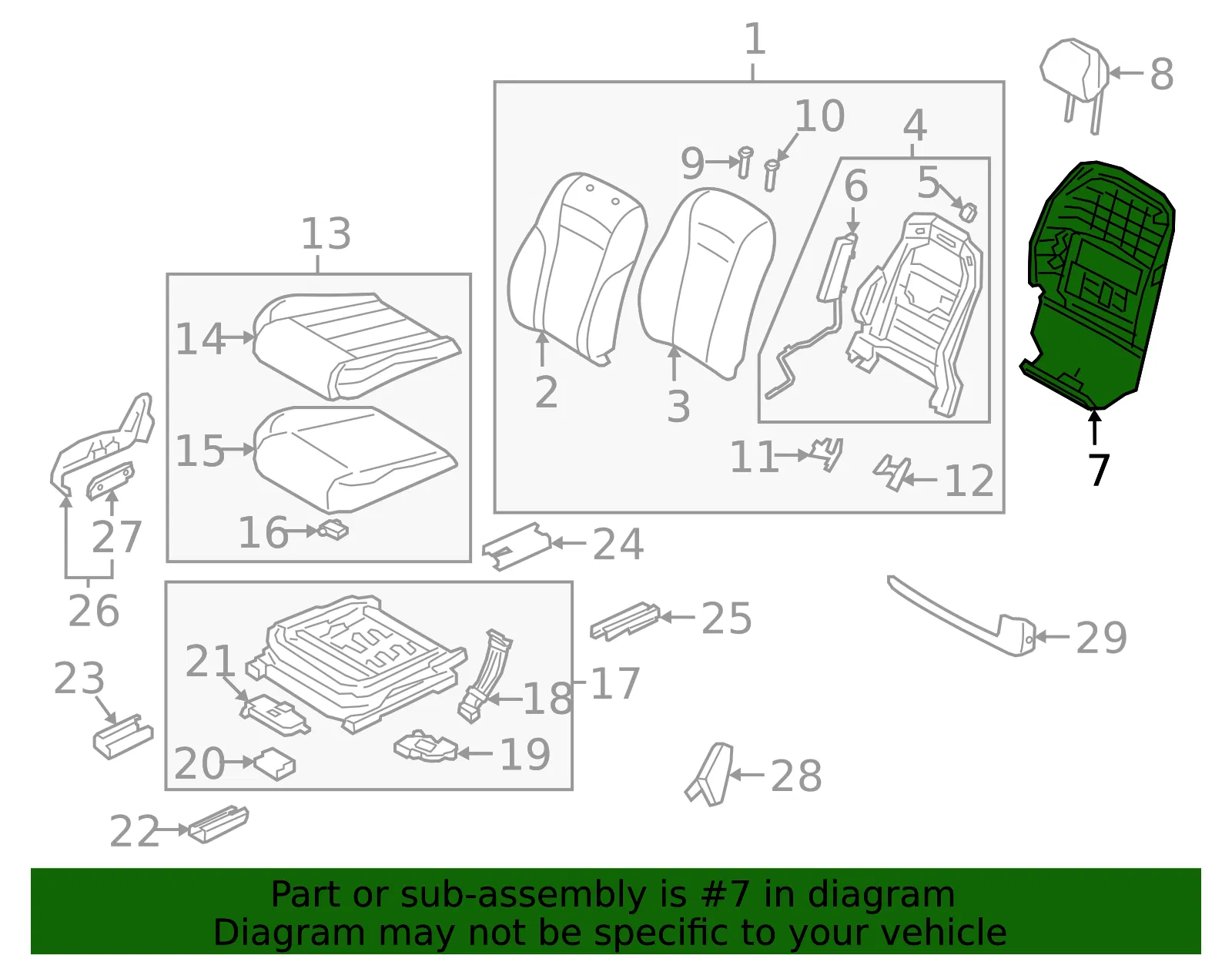 Seat Back Panel - Kia (88480-J6030RHC) - view 2