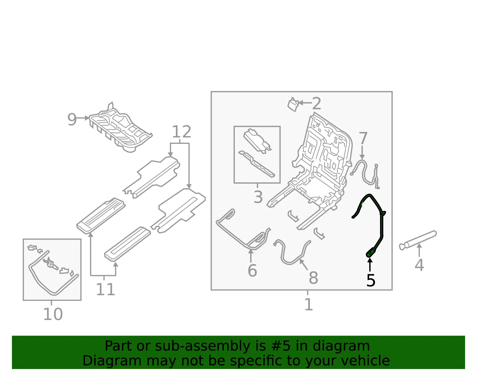 Seat Flex Cable - Nissan (88482-3JA0A) - view 3