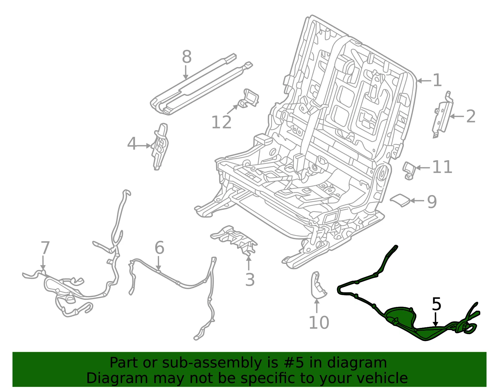 Seat Flex Cable - Nissan (88482-6TA9A) - view 2