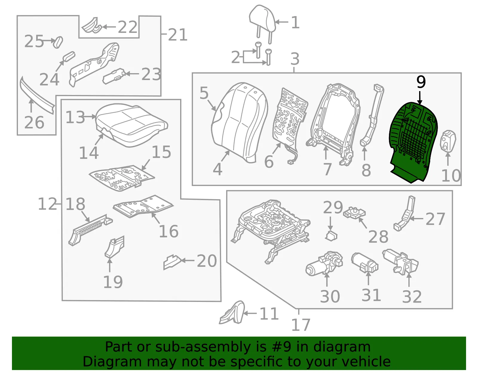 Seat Back Panel - Kia (88490-A9000GBU) - view 2