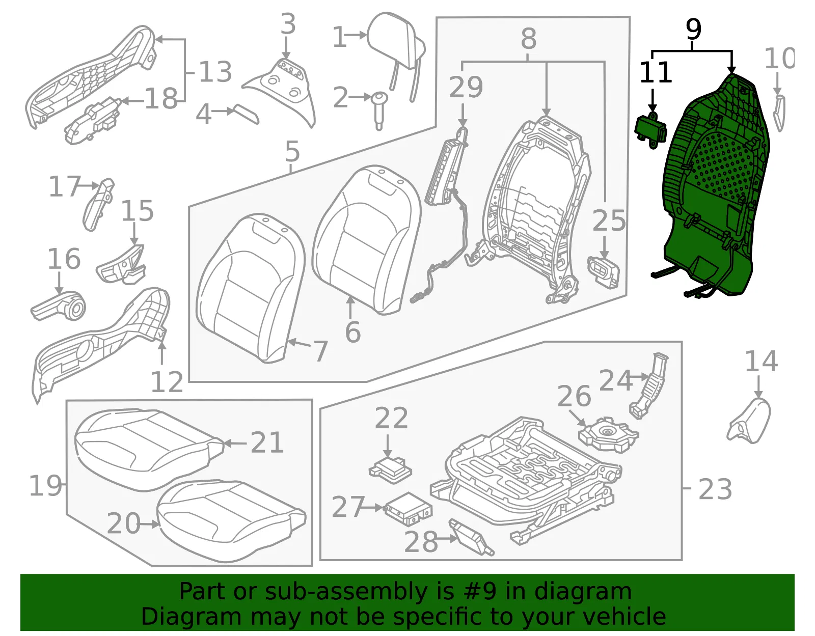Seat Back Panel - Kia (88490-AT000CCV) - view 2