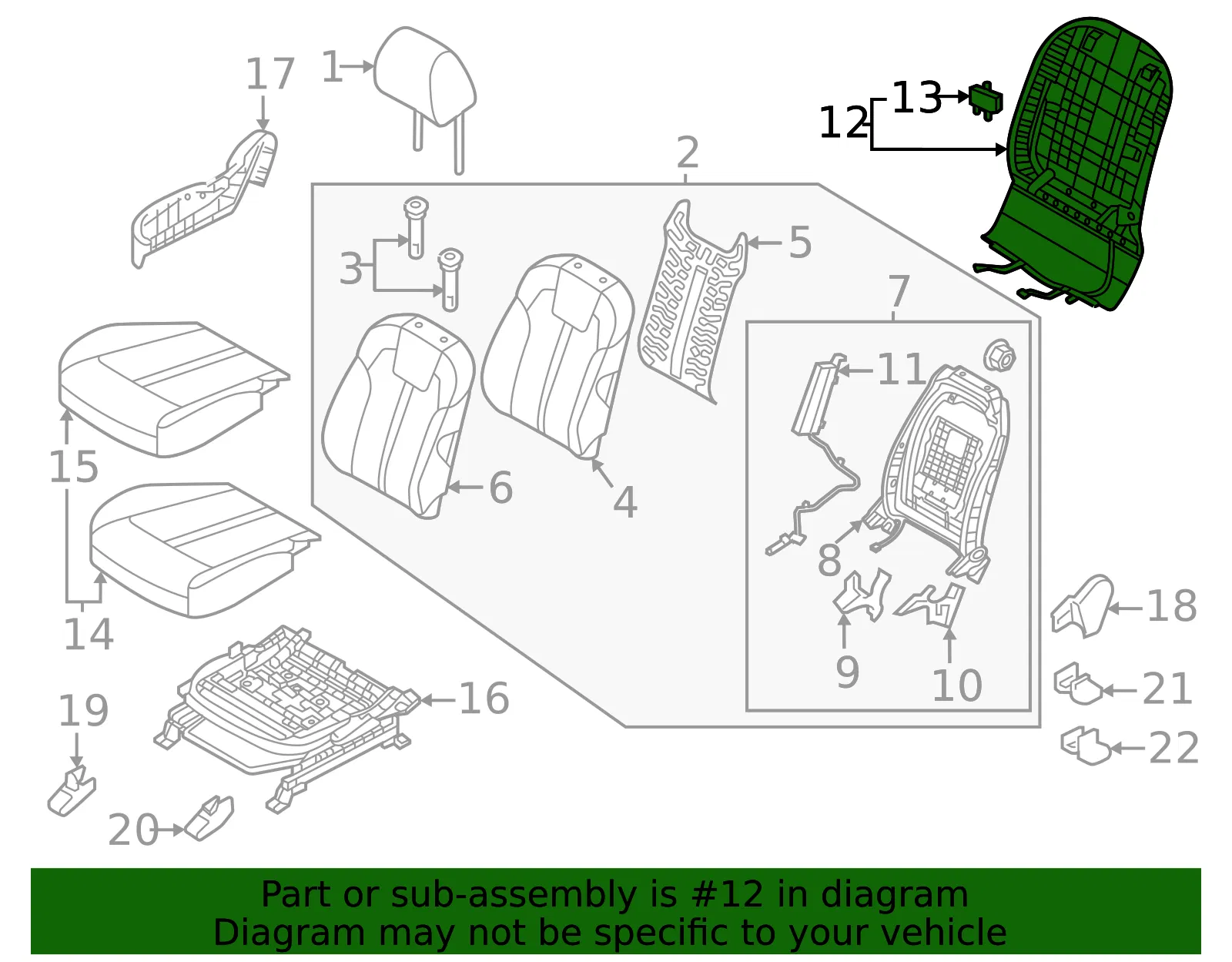 Seat Back Panel - Kia (88490-R5100WK) - view 2