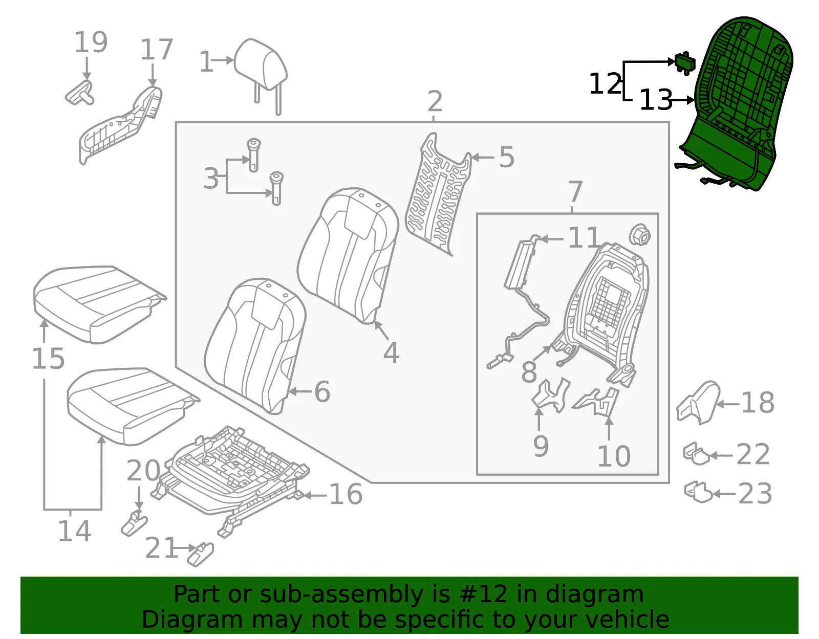 Seat Back Panel - Kia (88490-R5100) - view 2