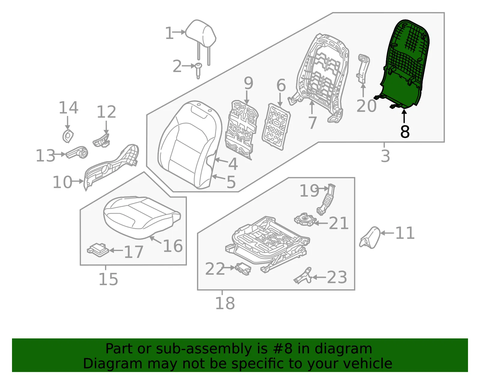 Seat Back Panel - Kia (88491-G5000WK) - view 2