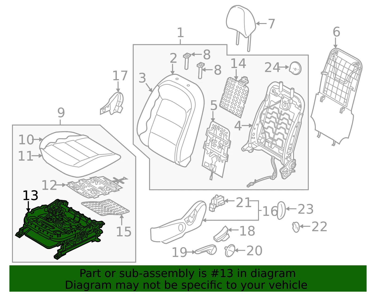 Seat Track - Kia (88500-A7340) - view 2